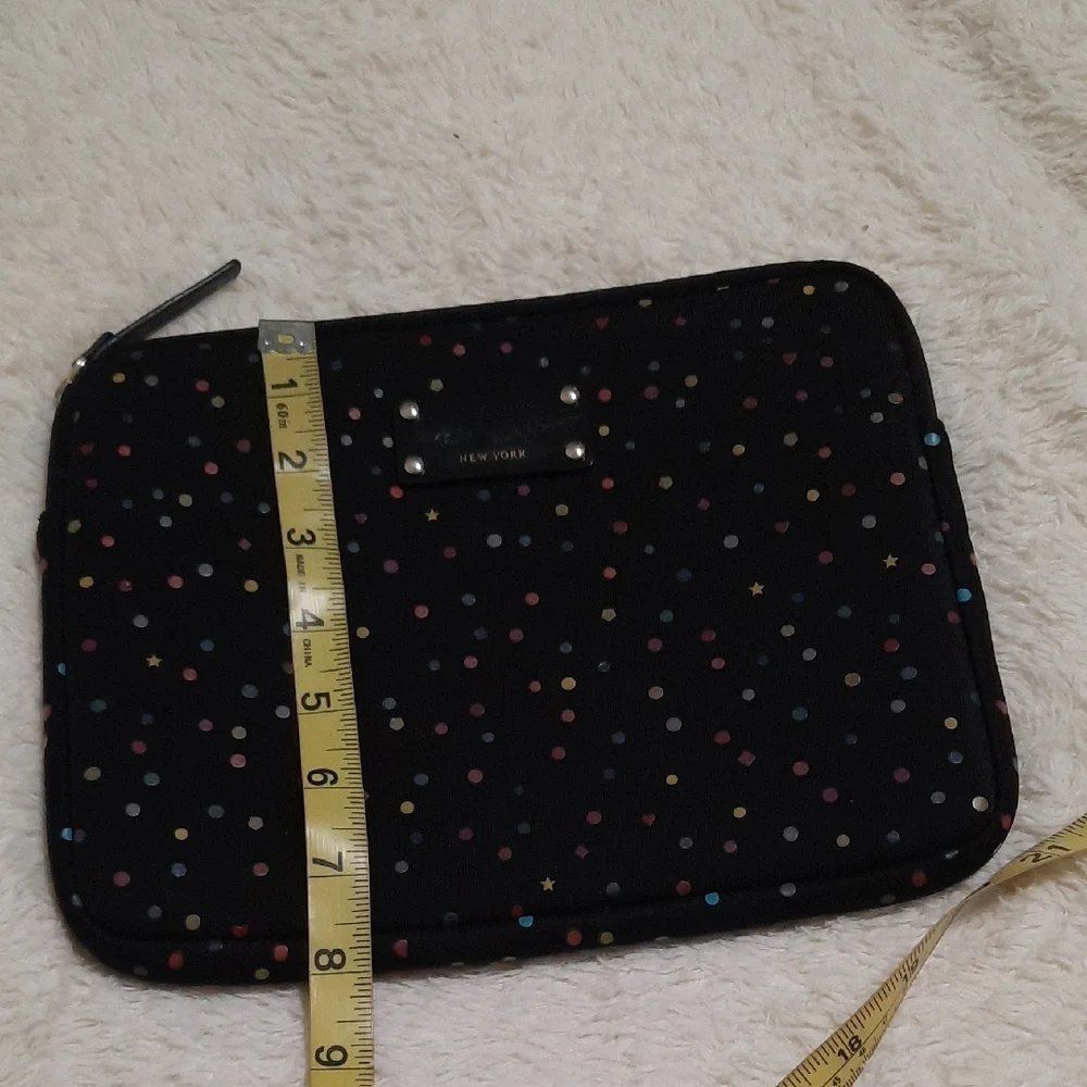 Kate Spade Black Tablet Sleeve with Polka Dot Design